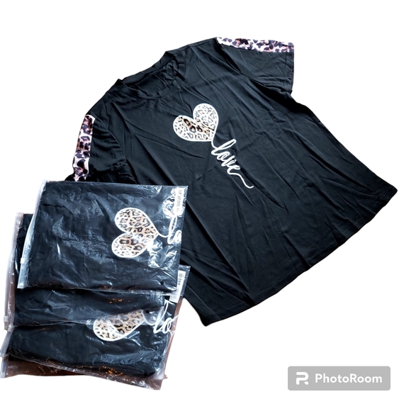 Black Shirt with Love Print - Picture 2 of 3